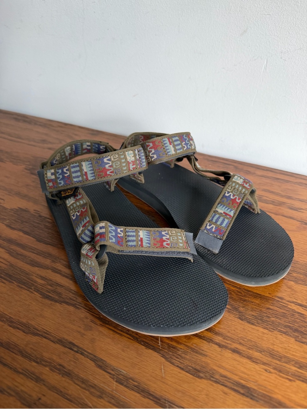Teva Men's Sandals with Olive Multicolor Patterned Straps